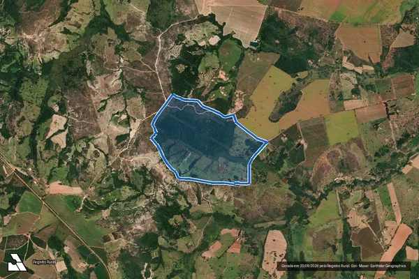 Imagem de satélite de Fazenda Penedo, lugar denominado Pontezinha, Taquaril e Buriti - Parte 1 em Monte Carmelo - MG