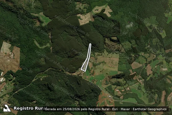 Imagem de satélite de Usucapião Transcrição 11.603 - Perímetro Geral em Água Doce - SC