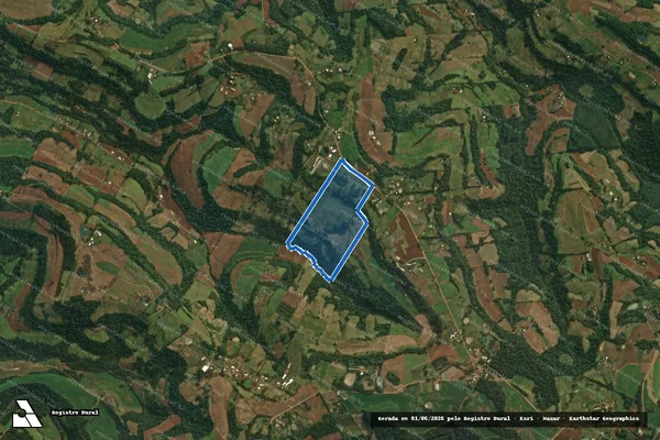 Imagem de satélite de Lotes rurais n°s 90 e 90-A e fração do lote rural n° 91, da 5ª Secção Lagoa da Figueira, Linha Lazzari ? Caiçara - Parcela 1 em Caiçara - RS