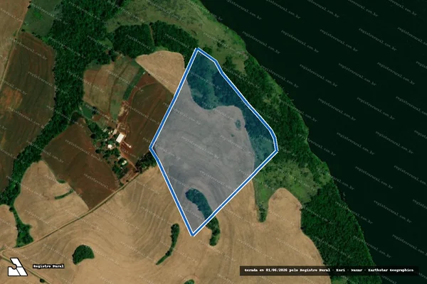 Imagem de satélite de LOTE RURAL N° 104-A (ÁREA REMANESCENTE), DA GLEBA N° 110-CP - Parcela 1 em Capanema - PR
