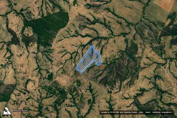 Imagem de satélite de FAZENDA QUATRO BARREIROS - 001 em Cascalho Rico - MG