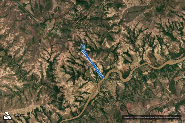 Imagem de satélite de Fazenda Canoas e Três Barras - Gleba 06 em São Gonçalo do Abaeté - MG