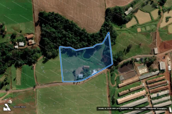 Imagem de satélite de PARTE NORTE DO LOTE RURAL N° 132 - B em Serra Alta - SC