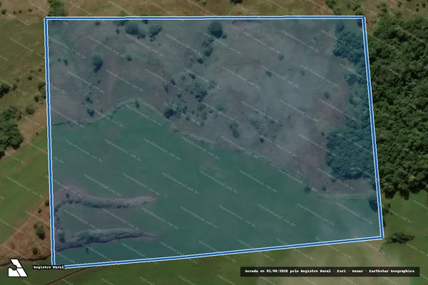 Imagem de satélite de Parte da Colônia nº 13, na Fazenda Saudades - Parcela 1 em Galvão - SC