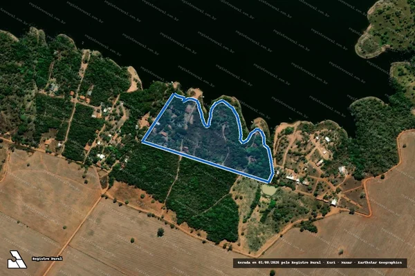 Imagem de satélite de FAZENDA JACARÉ OU LAGES - PARCELA 01 em Uruaçu - GO
