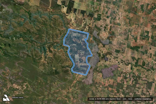 Imagem de satélite de Loteamento Rural Agrovila Roberto - PARCELA 01 em Serra do Ramalho - BA