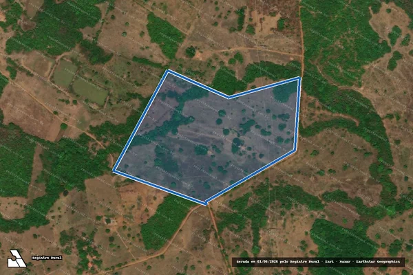 Imagem de satélite de LOTE ÚNICO, IMÓVEL FAZENDA SÃO FELIPE - Parte 02 - Desmembrada  do Lote Único da Fazenda São Felipe_Prop.: Francisco Marques de Oliveira em Brejinho de Nazaré - TO