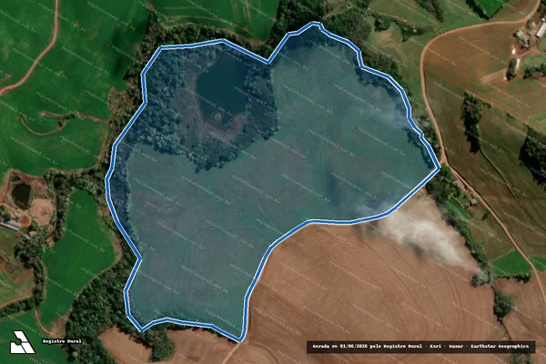Imagem de satélite de Lote nº 93, gleba nº 08, Imóvel Nova Perseverança - Matrícula 8205 em Flor da Serra do Sul - PR
