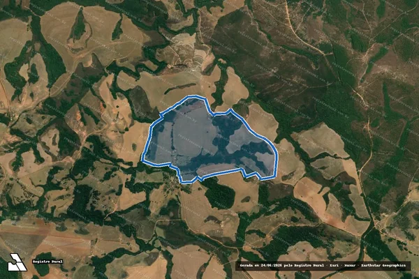 Imagem de satélite de Fazenda Pitangueiras - Cafue e Aterrado em São Vicente de Minas - MG