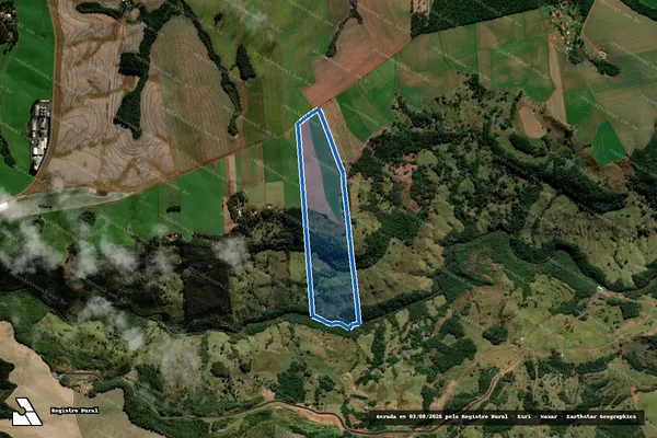 Imagem de satélite de Imóvel Rural Parte dos Quinhões n°13,31 e 14 denominado Palmital Covósinho - Única em Mangueirinha - PR