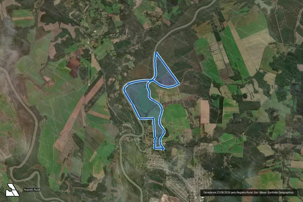 Imagem de satélite de Sitio Ferroviário - Matrícula 2.568 em Três Barras - SC