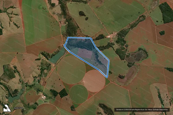 Imagem de satélite de FAZENDA POSSES, SÃO LOURENÇO E BONITO, DEN. SANTA OLÍMPIA - Gleba B em Pontalina - GO