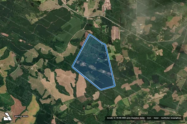Imagem de satélite de ERVINO CLEMENT-RIO PRETO - Matrícula 395 em Rio Negrinho - SC