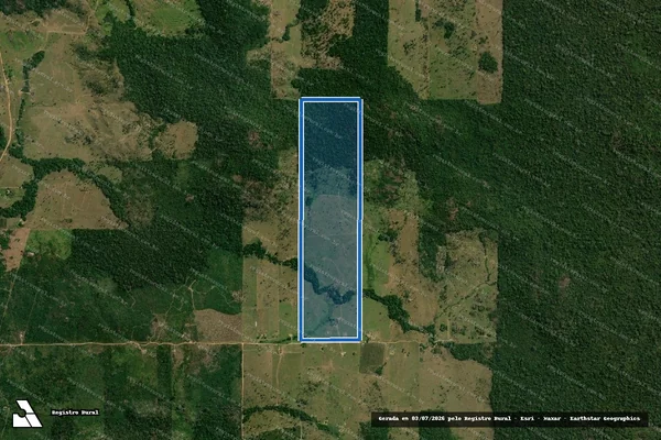 Imagem de satélite de SÍTIO AGUAS CLARAS - LOTE 05 DA GLEBA 04 - SETOR NOVA FLORESTA - P.F JARU OURO PRETO - PARTE 1 em Governador Jorge Teixeira - RO