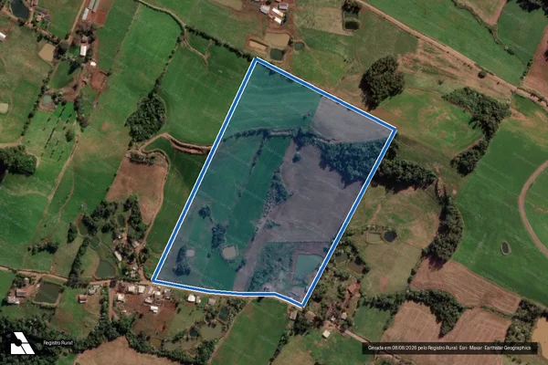 Imagem de satélite de UMA FRAÇAO DE TERRAS DO LOTE RURAL N° 204 E 205 DA 5° SECÇÃO FORTALEZA - PARTE 001 em Vista Alegre - RS