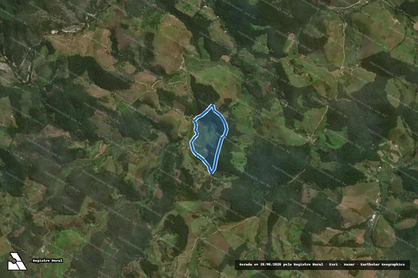 Imagem de satélite de Sítio Jequitibá - Gleba 1 em Santa Bárbara do Monte Verde - MG