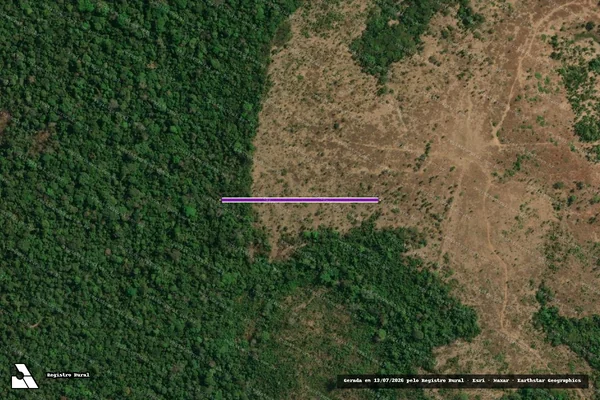 Imagem de satélite — Desmatamento ano-PRODES 2007 - Cotriguaçu/MT