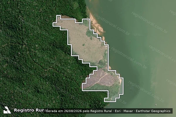 Imagem de satélite — Desmatamento ano-PRODES 2007 - Itaituba/PA