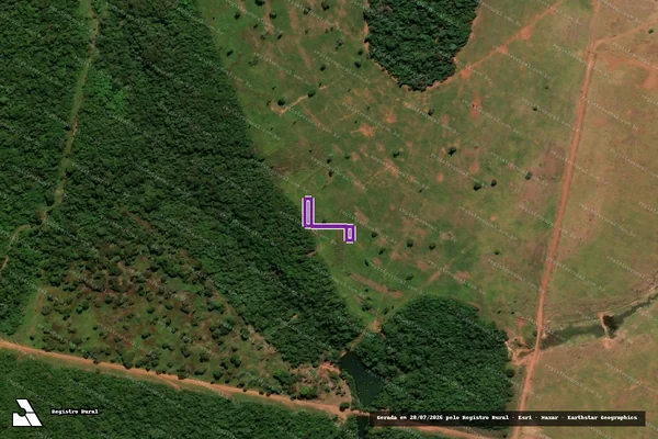Imagem de satélite — Desmatamento ano-PRODES 2007 - Bom Jesus do Araguaia/MT