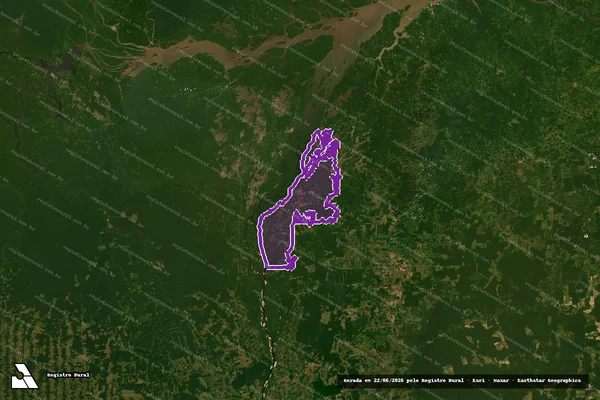 Imagem de satélite — Desmatamento ano-PRODES 2007 - Mocajuba/PA