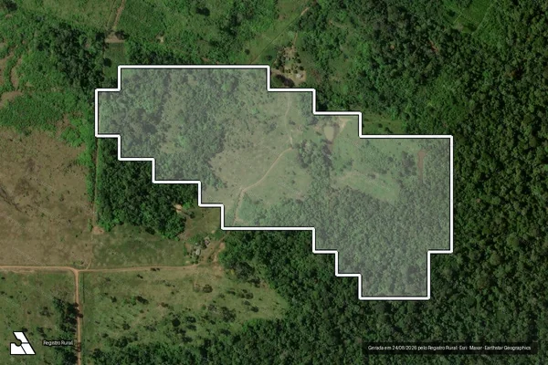 Imagem de satélite — Desmatamento ano-PRODES 2007 - Senador Guiomard/AC